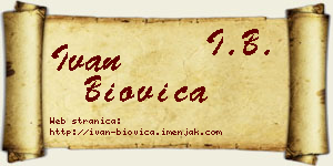 Ivan Biovica vizit kartica